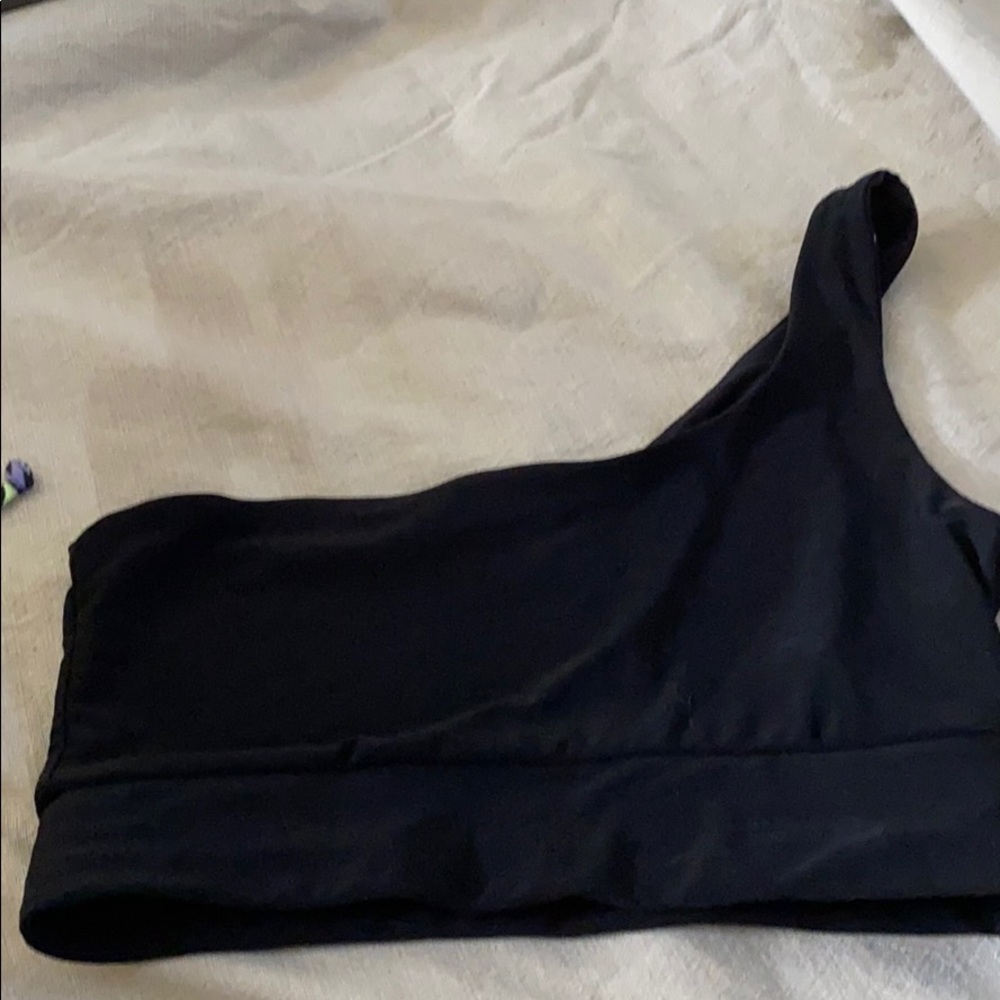 Black one shoulder bikini top